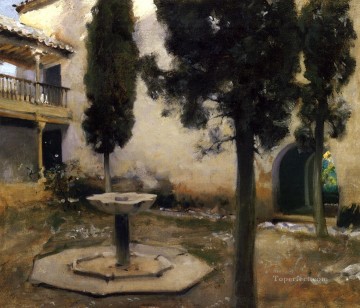 Alhambra Patio de la Reja John Singer Sargent Oil Paintings